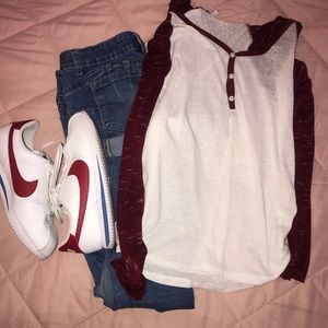 Red Long Sleeve Blouse